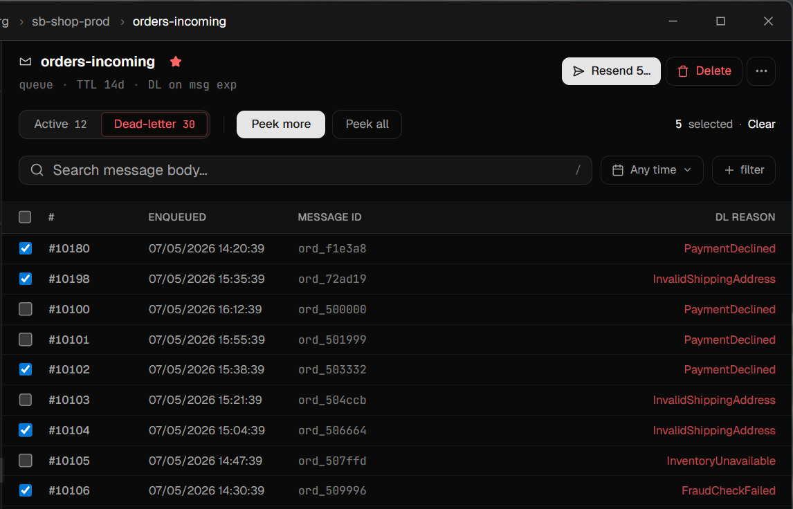 Browse and act on messages